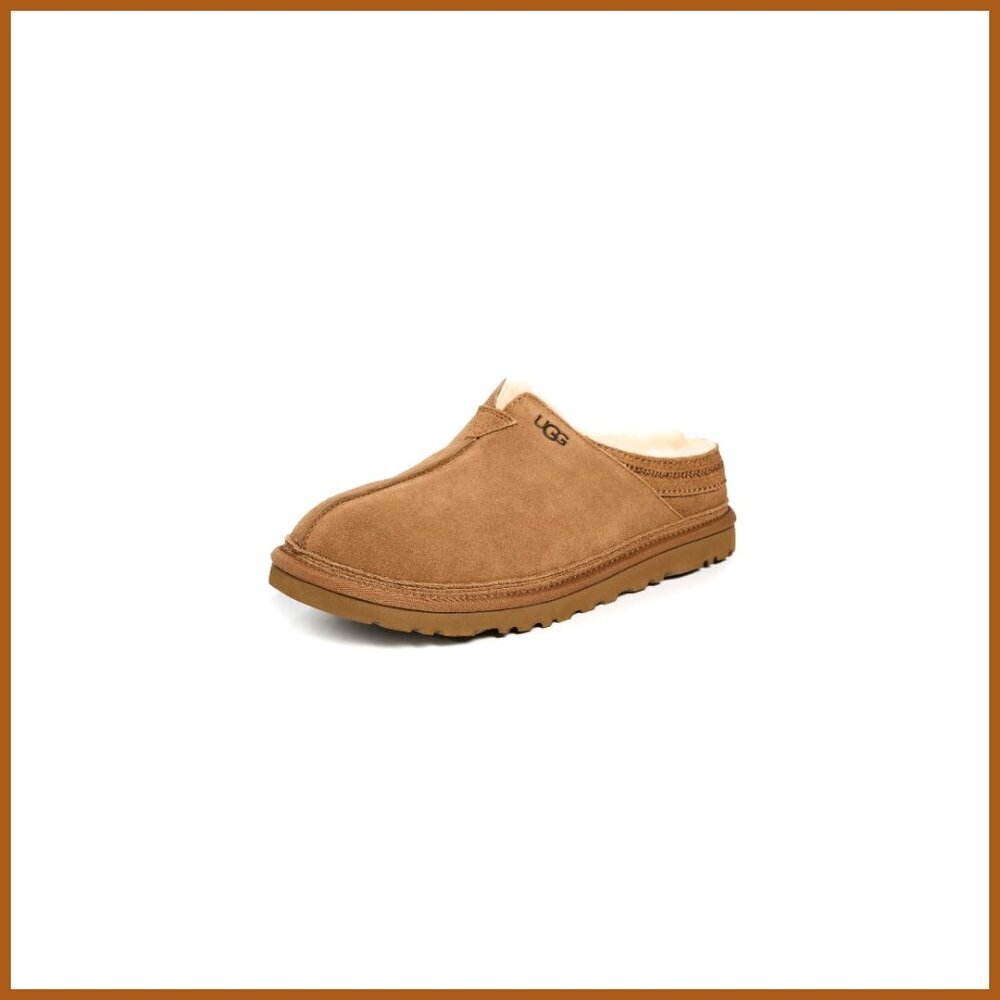 Suede Slippers with Sheepskin Lining and Wool Insole